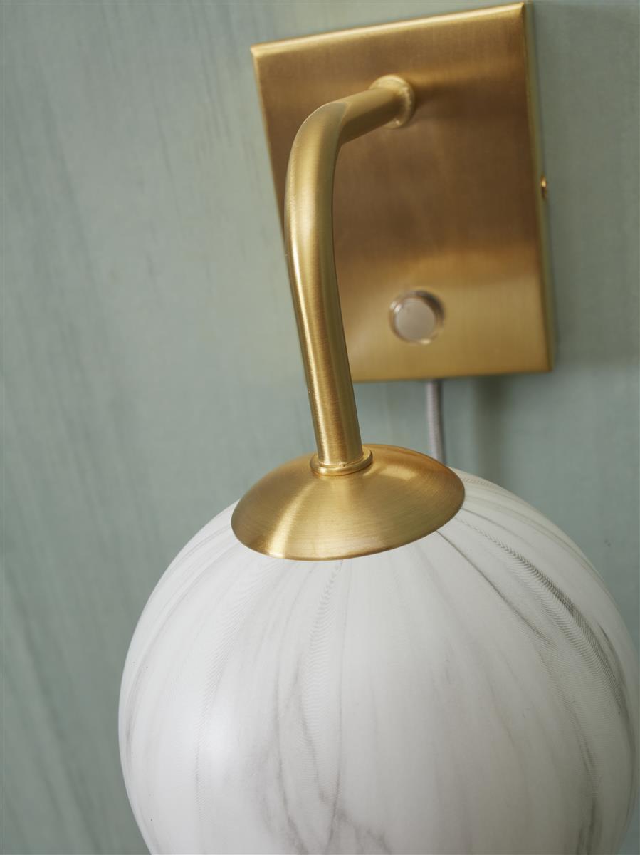 It's about RoMi Wandleuchte CARRARA gold | 12x18x21cm