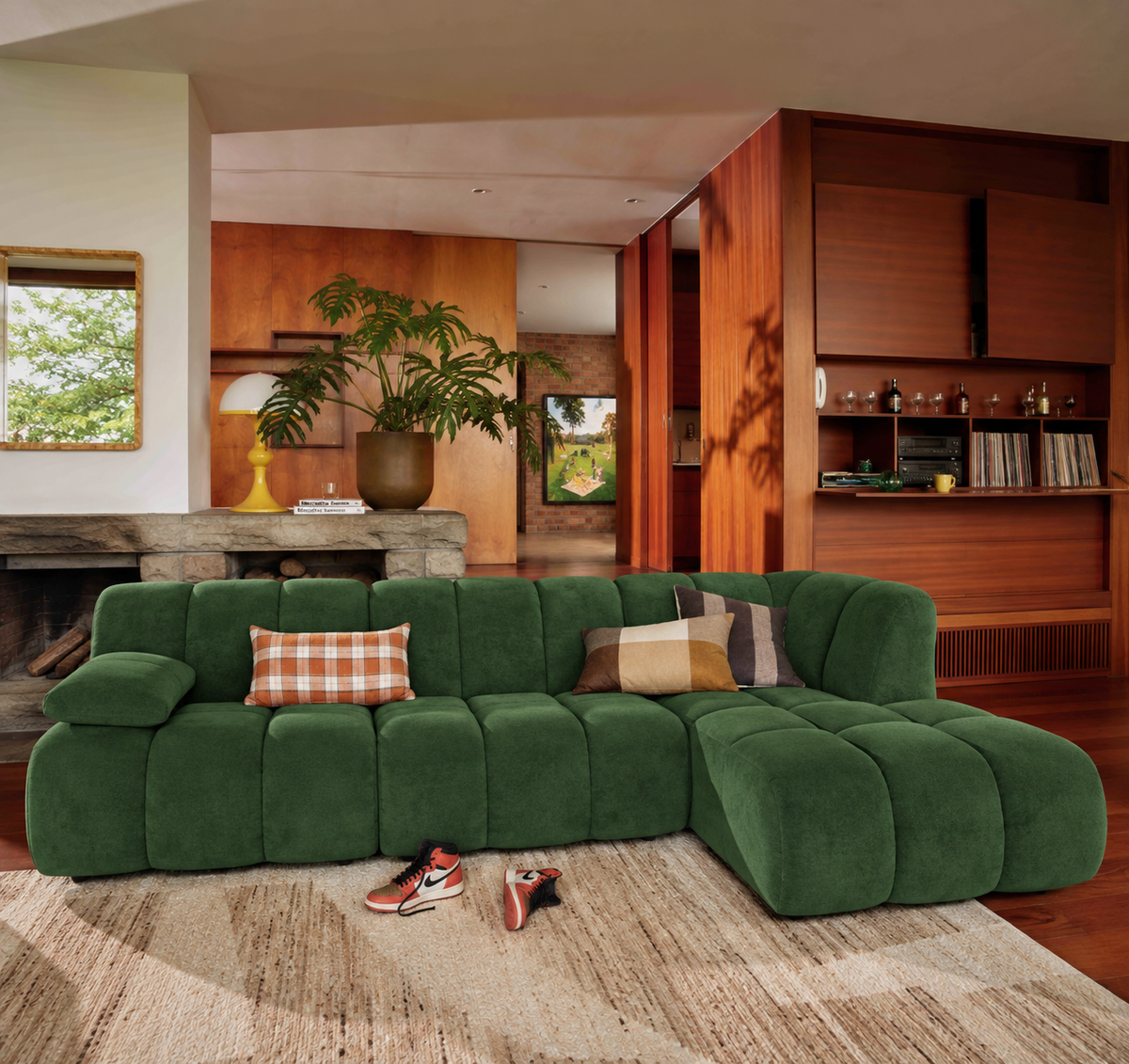 HKliving modulare Couch WAVE royal velvet green