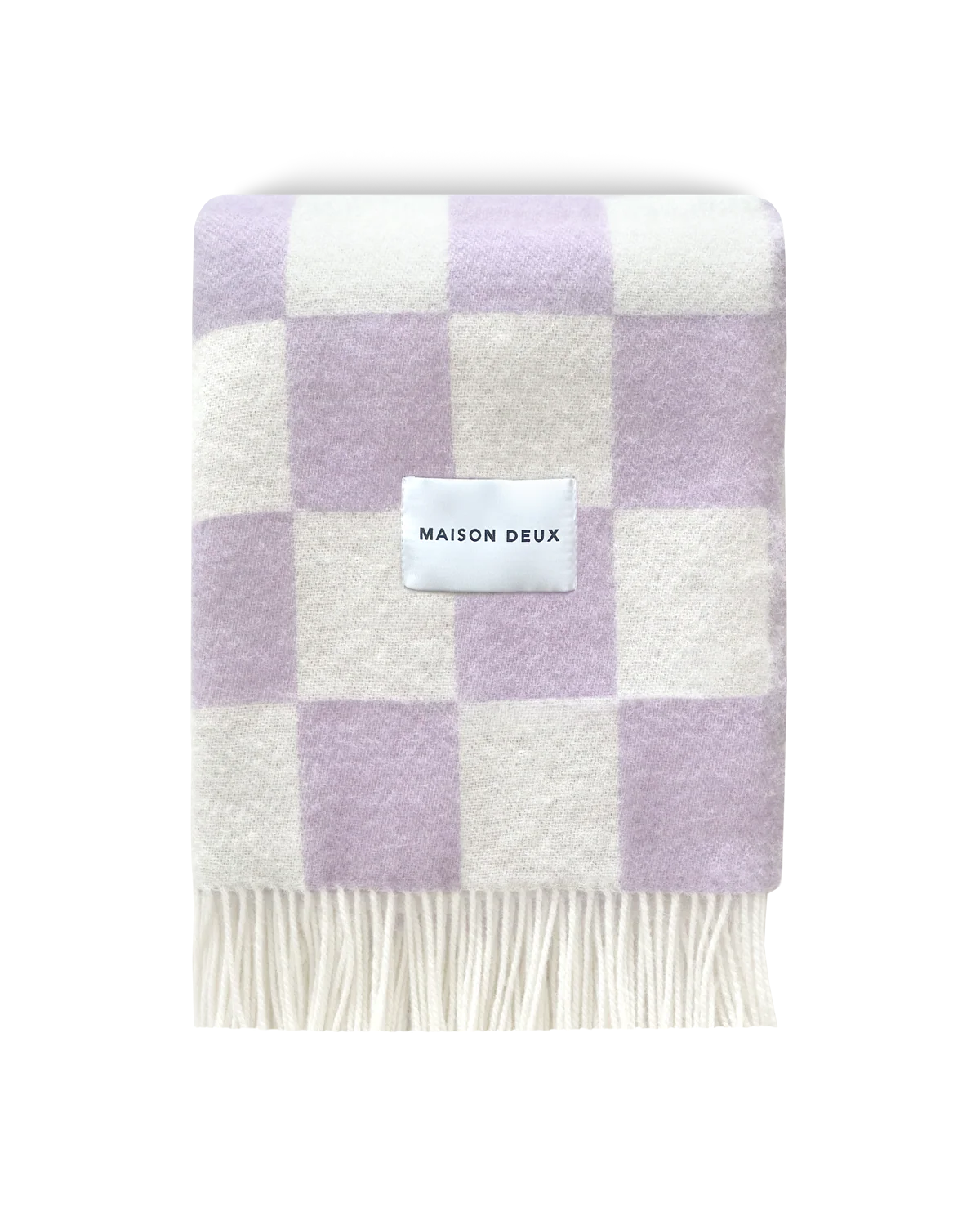 Maison Deux Kuscheldecke CHECKERBOARD flieder creme | 130x200cm