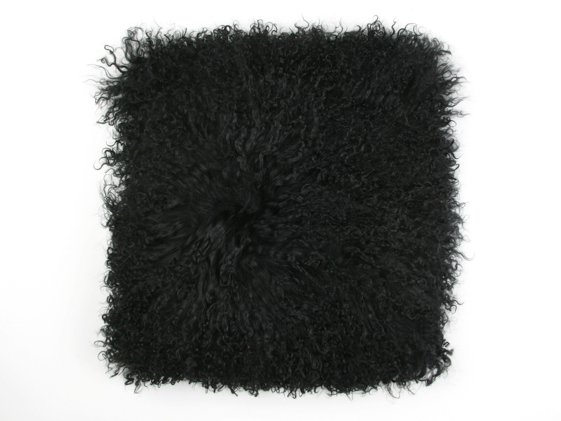 Fibre by Auskin Kissen Tibetlammfell Langhaar BLACK schwarz | 40x40cm