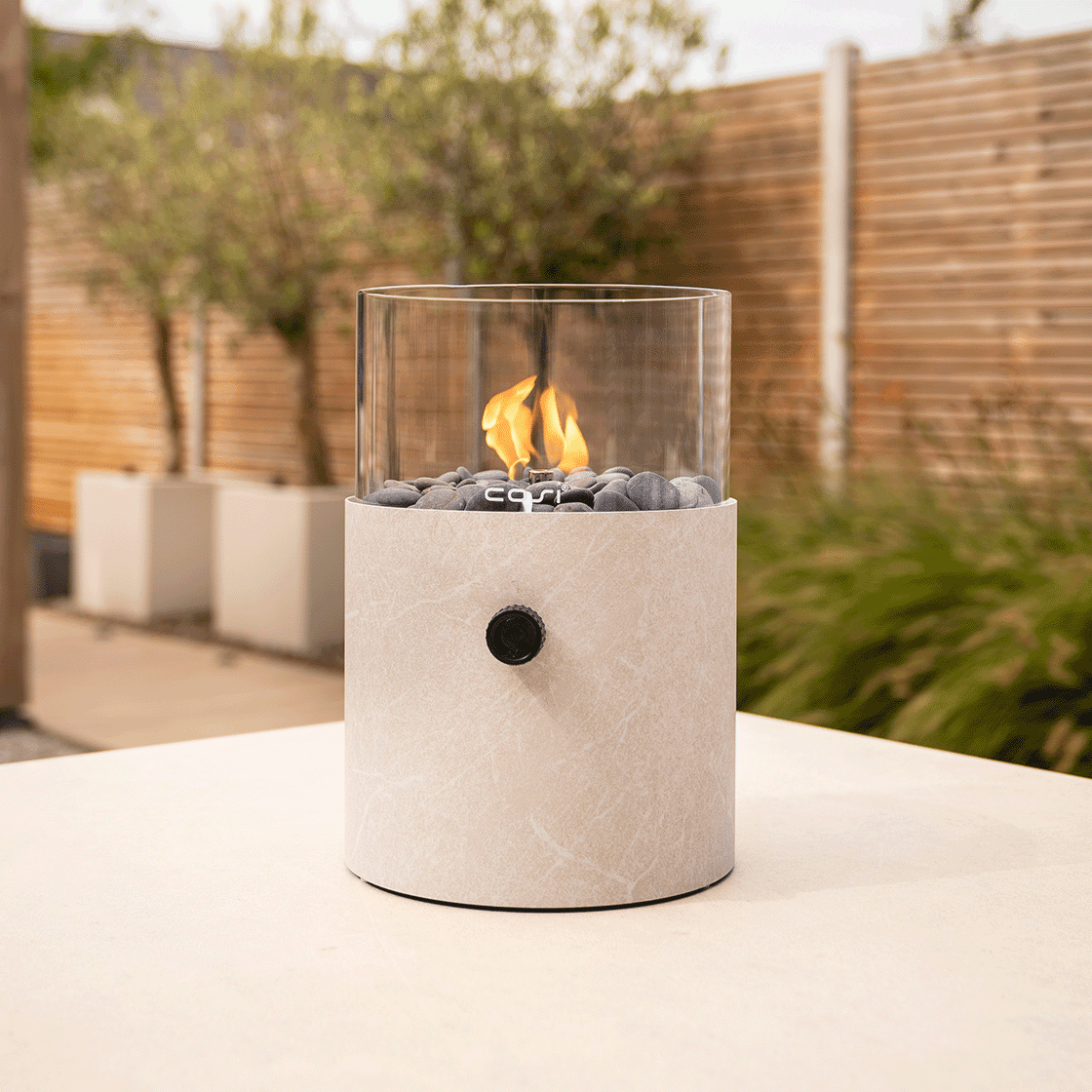 Cosifire Tischfeuer COSISCOOP XL marble stone | Ø 20,5x30cm - Sir Henrys