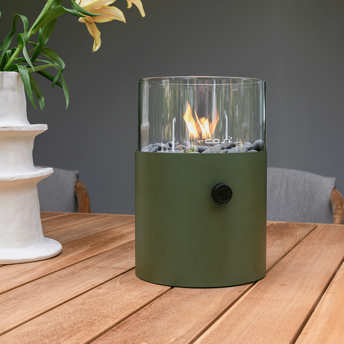 Cosifire Tischfeuer COSISCOOP XL moss green | Ø 20,5x30cm - Sir Henrys