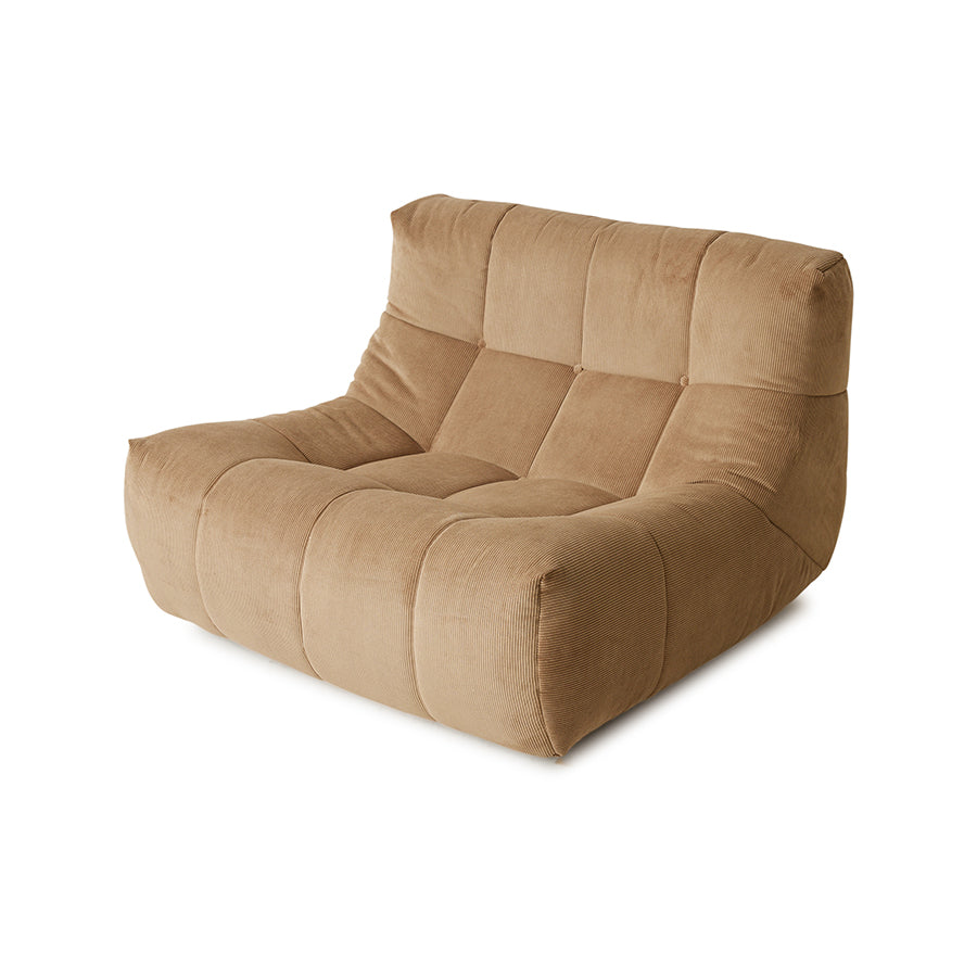 Hkliving LAZY LOUNGE CHAIR Cordsamt braun