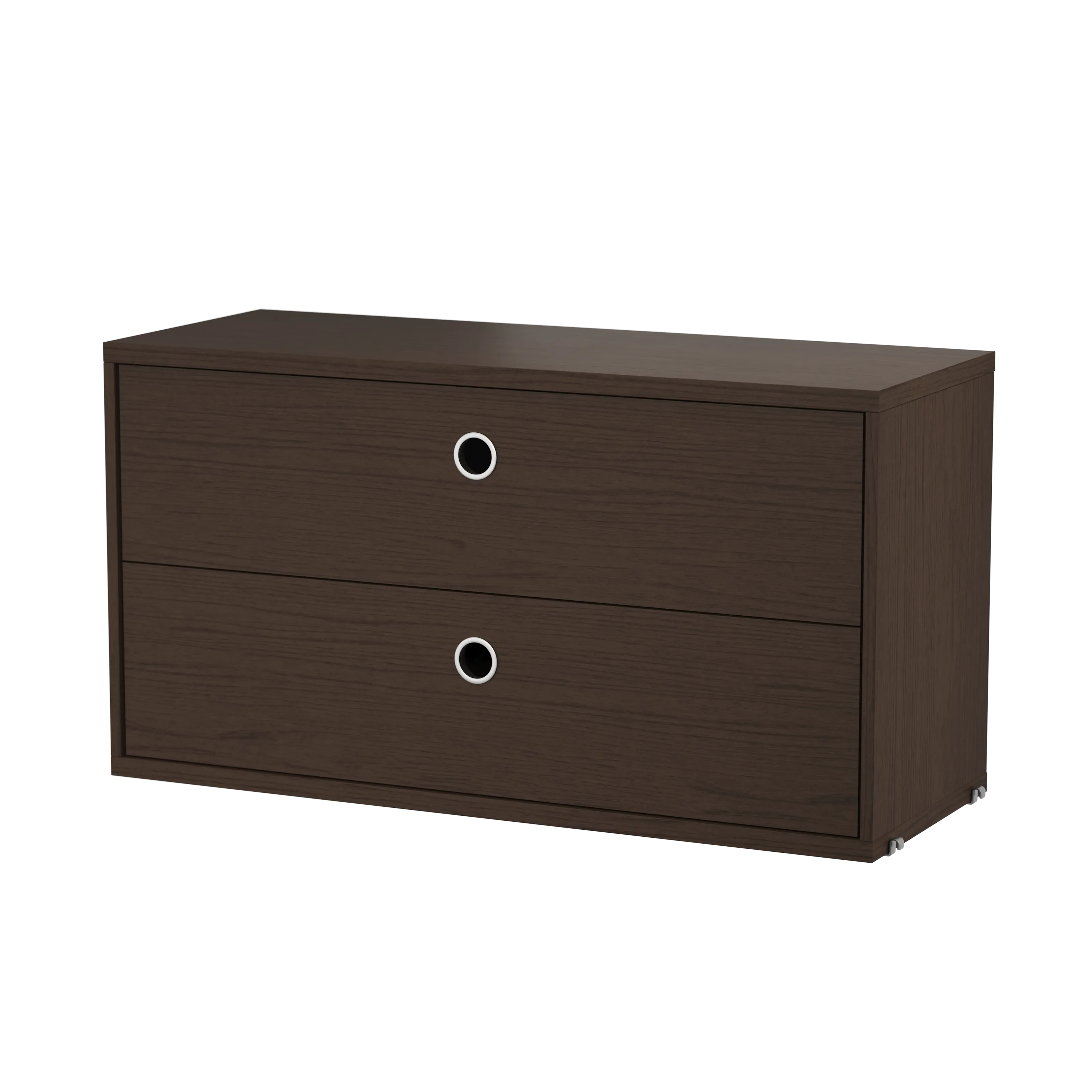 String Furniture Schubladenschrank B78 x T30 x H42, Dunkel gebeizte eiche