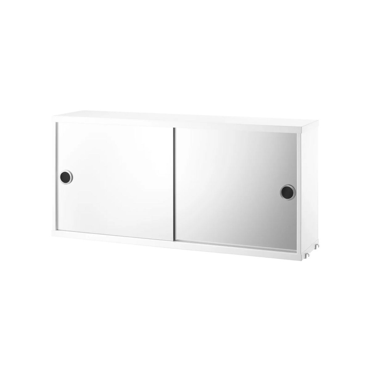 String Furniture Schrank mit Spiegeltüren B78 x T20 x H37, Weiß