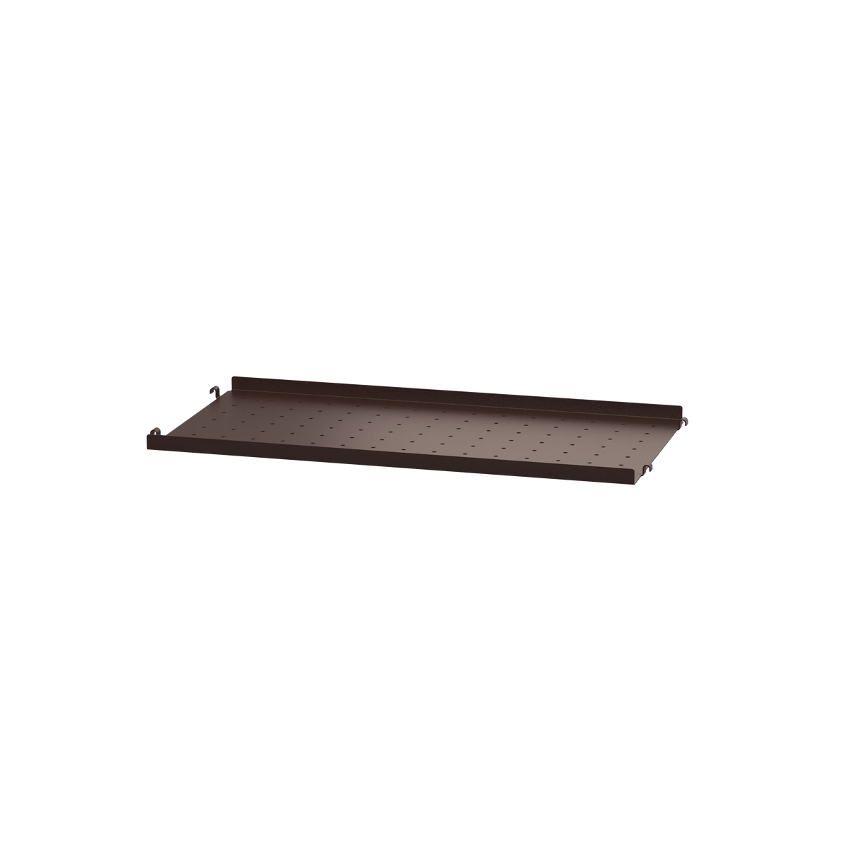 String Furniture Regalboden aus Metall niedrige Kante B58 x T30, Dunkelbraun