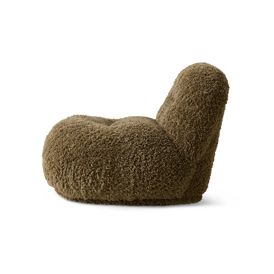 HKliving Sessel MELOA Teddy braun | 92x100x74cm