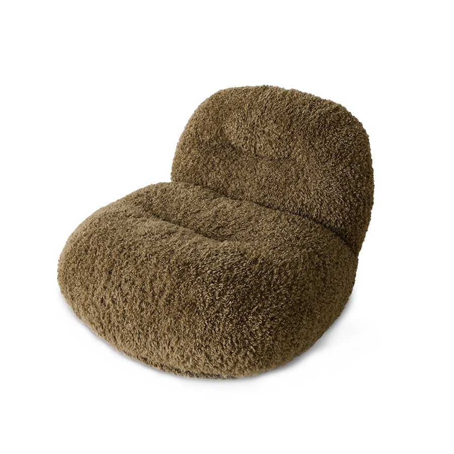 HKliving Sessel MELOA Teddy braun | 92x100x74cm