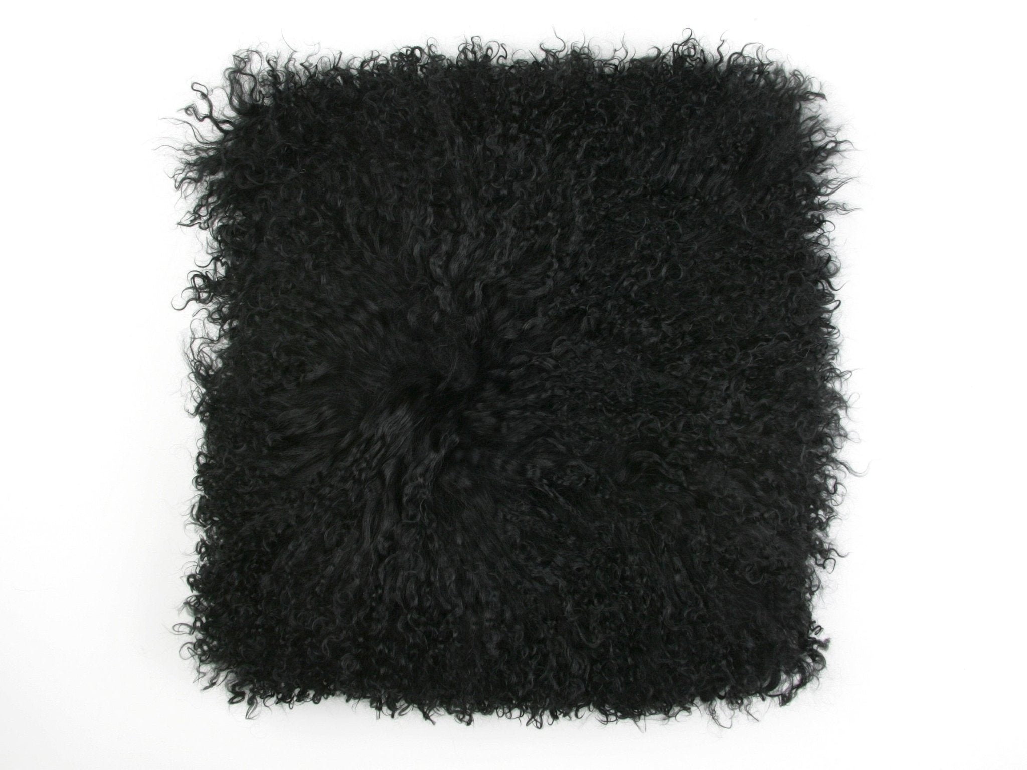 Fibre by Auskin Kissen Tibetlammfell Langhaar BLACK schwarz | 40x40cm - Sir Henrys