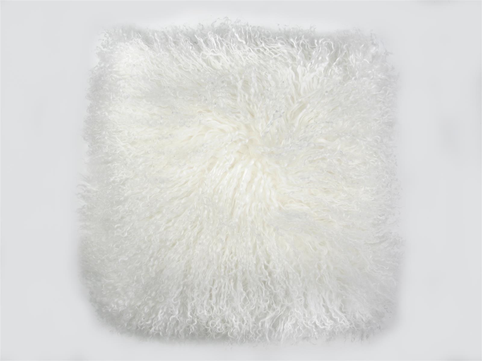Fibre by Auskin Kissen Tibetlammfell Langhaar IVORY weiß 40x40cm - Sir Henrys