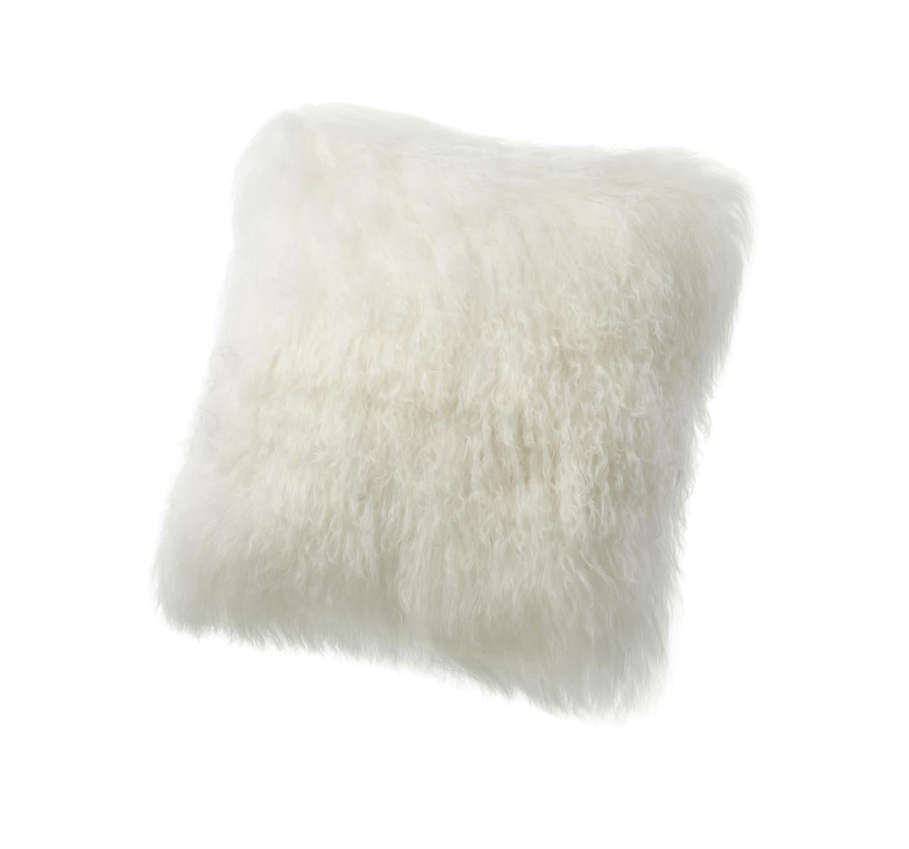 Fibre by Auskin Kissen Tibetlammfell Langhaar IVORY weiß 40x40cm - Sir Henrys