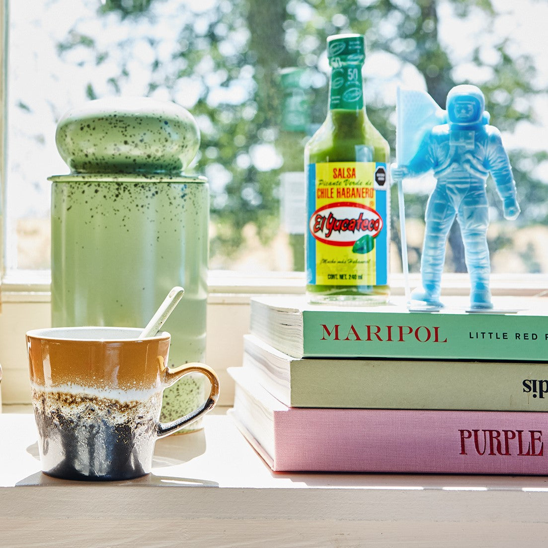 HKliving Becher FIRE Americano Mug 70´s bunt | 11,5x8,5x8cm