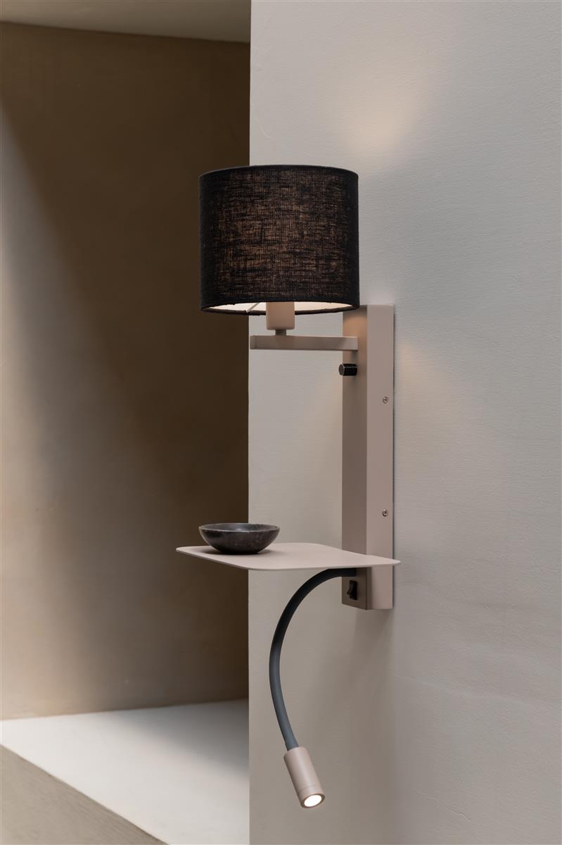 It's about RoMi Wandleuchte FLORENCE sandfarben/schwarz | 24x24x52cm