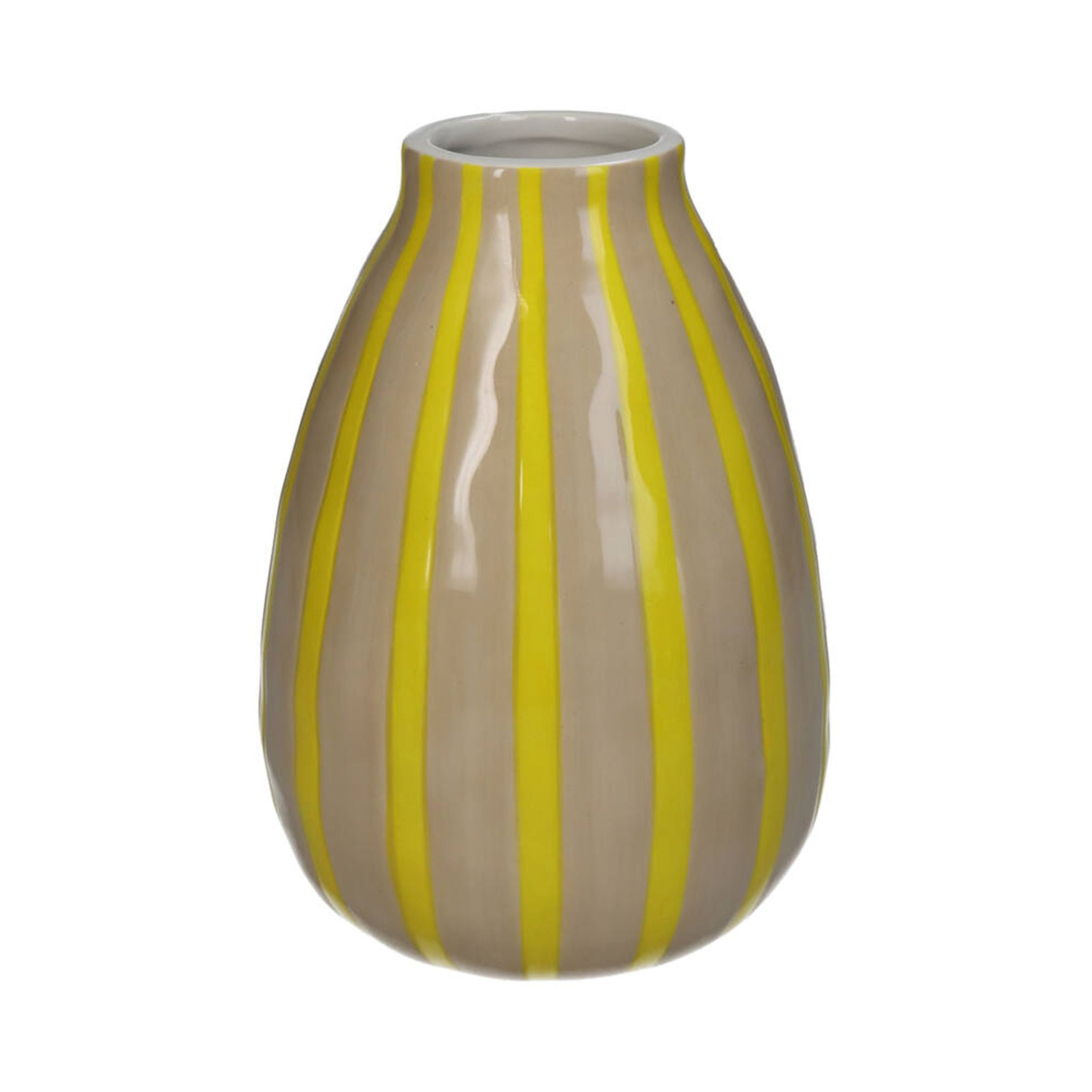 Kersten Vase STRIPES gelb | Ø12x18cm