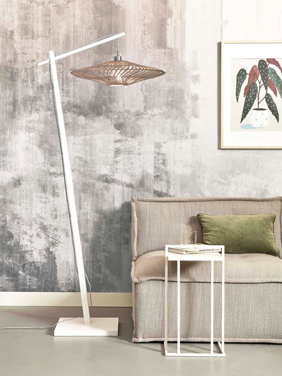 Good&Mojo Stehlampe ZANZIBAR weiß | 73x55x176cm - Sir Henrys