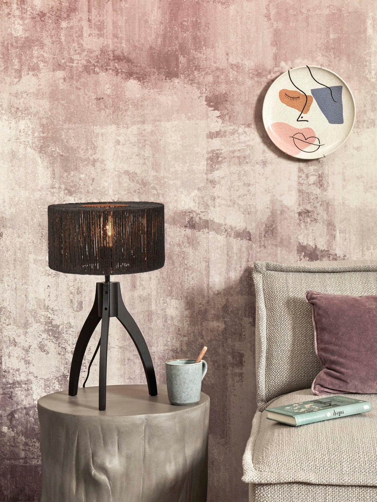 Good&Mojo Tischlampe IGUAZU schwarz | 30x30x41cm - Sir Henrys