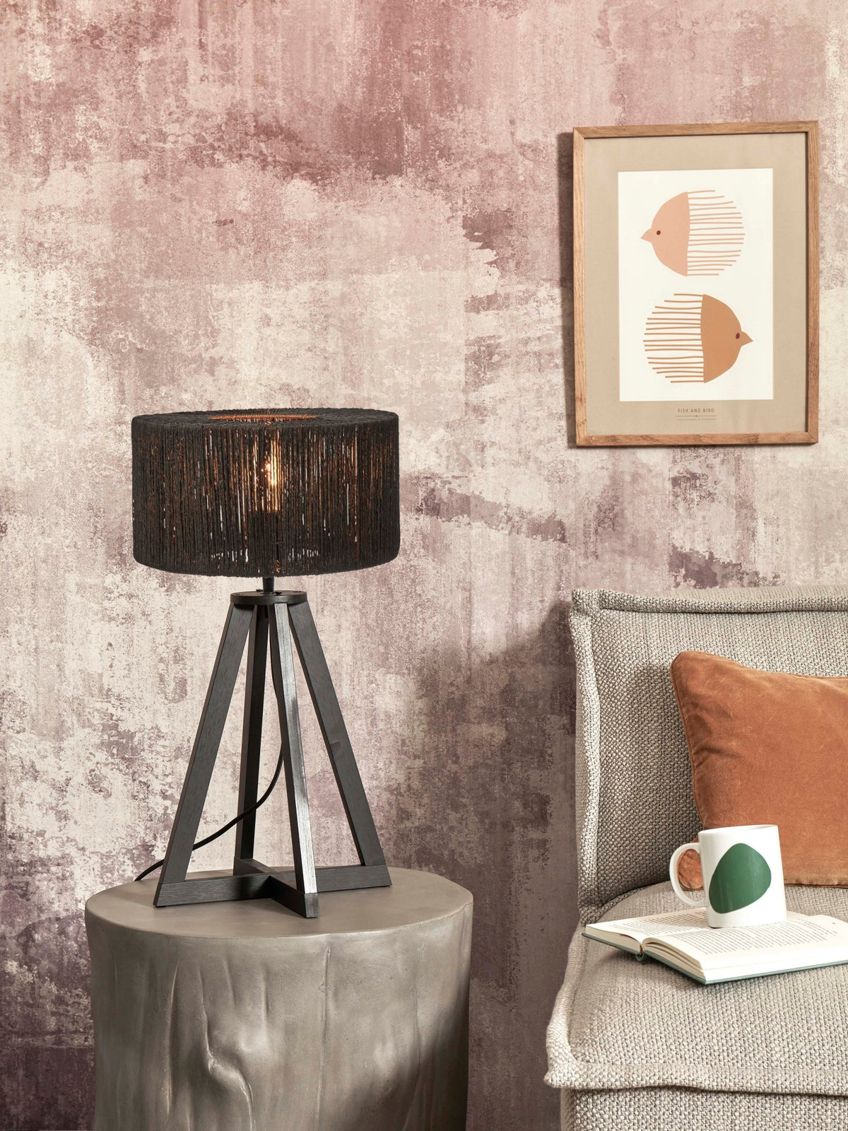 Good&Mojo Tischlampe IGUAZU schwarz | 30x30x51cm - Sir Henrys