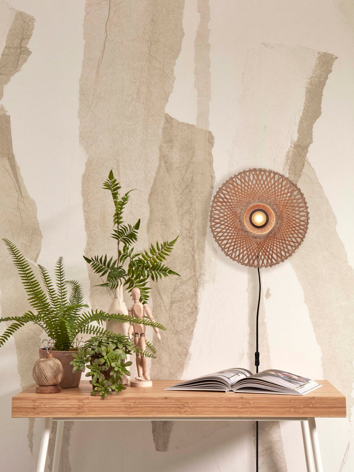 Good&Mojo Wandleuchte KALIMANTAN braun | 30x8x30cm - Sir Henrys