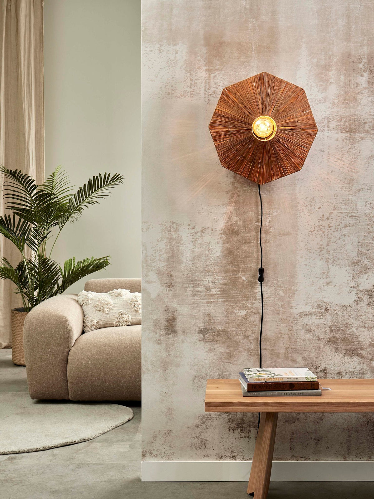 Good&Mojo Wandleuchte PANAMA braun | 45x7x45cm - Sir Henrys