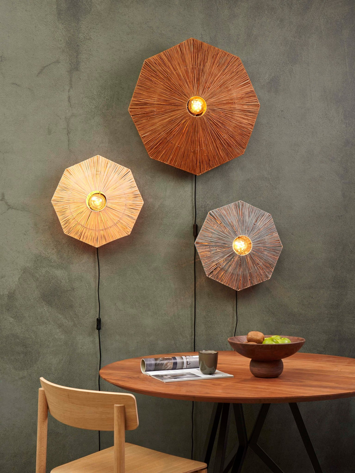 Good&Mojo Wandleuchte PANAMA grau | 45x7x45cm - Sir Henrys