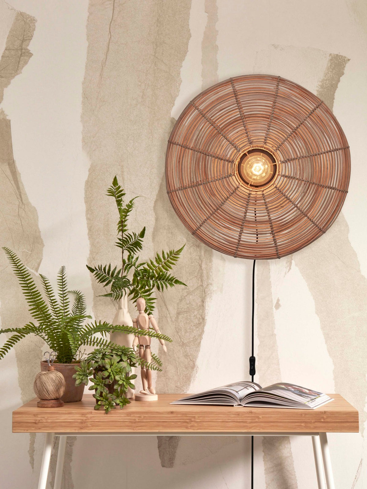 Good&Mojo Wandleuchte TANAMI braun | 55x14x55cm - Sir Henrys