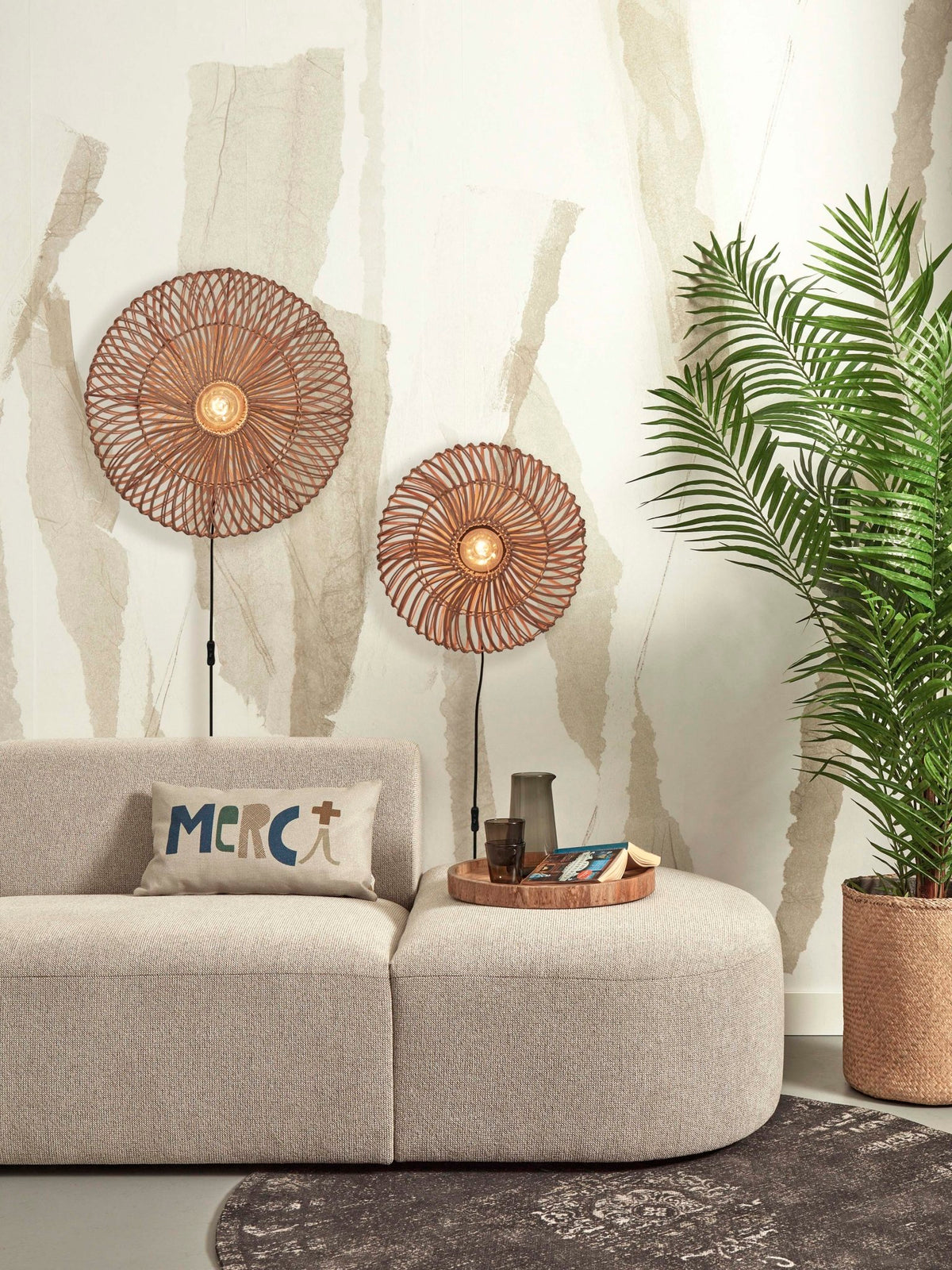 Good&Mojo Wandleuchte ZANZIBAR braun | 40x40x12cm - Sir Henrys