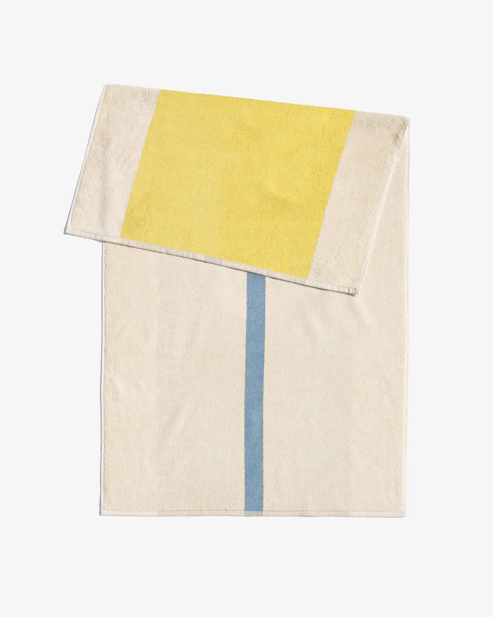 Suite702 Strandtuch SKYBLUE YELLOW creme gestreift | 90x180cm