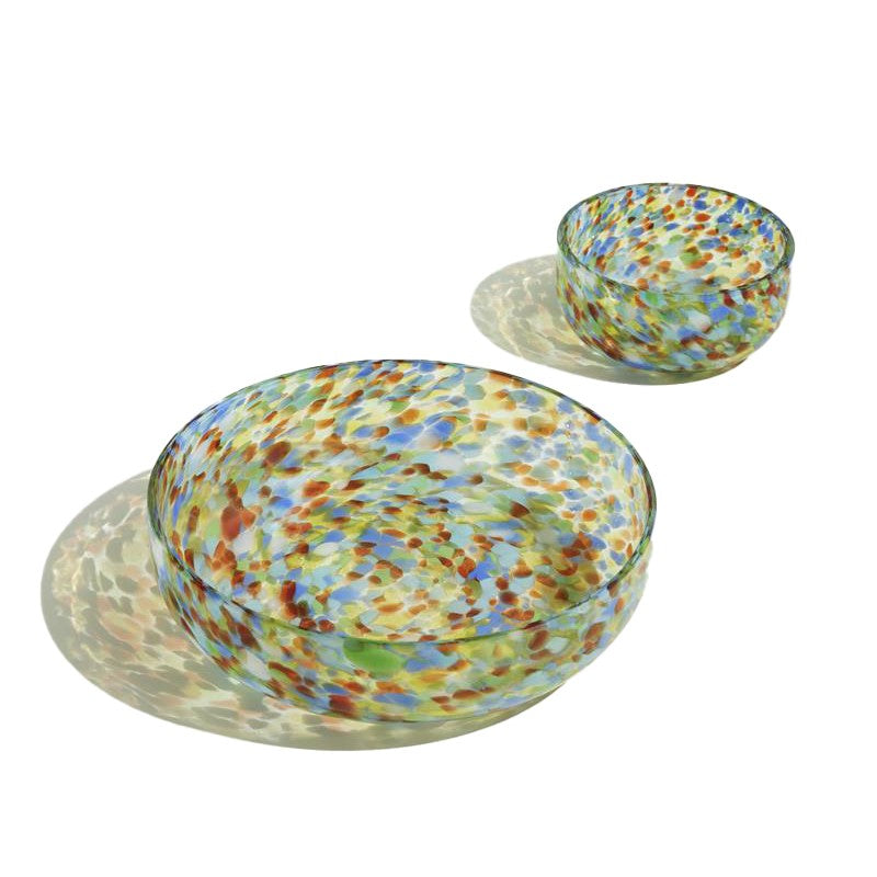 Hübsch Schale CONFETTI bunt 2er Set | Ø15cm Ø26cm