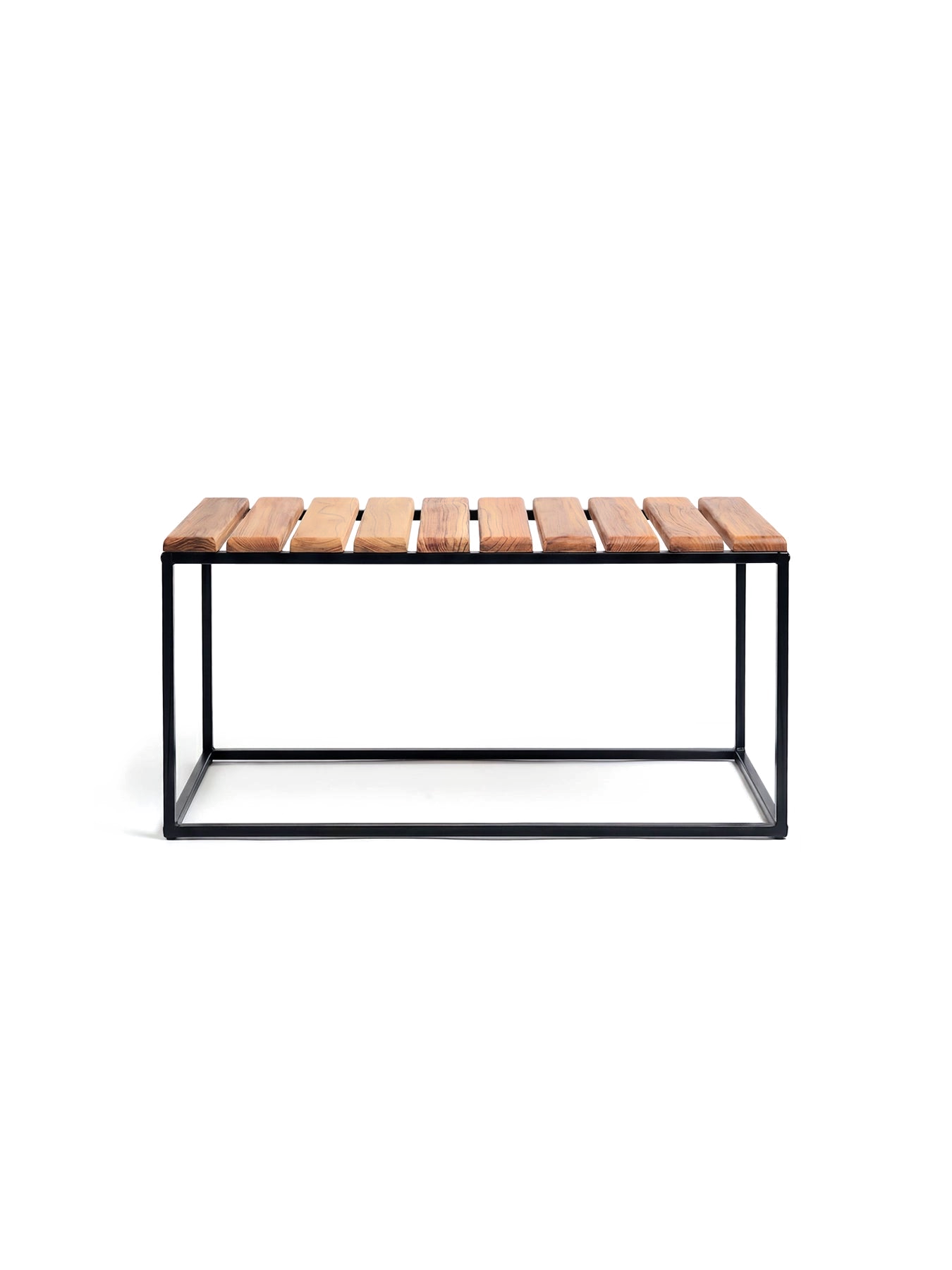 by Crea® Garten-Sitzbank HEDVIG Schwarzes Gestell & Teak