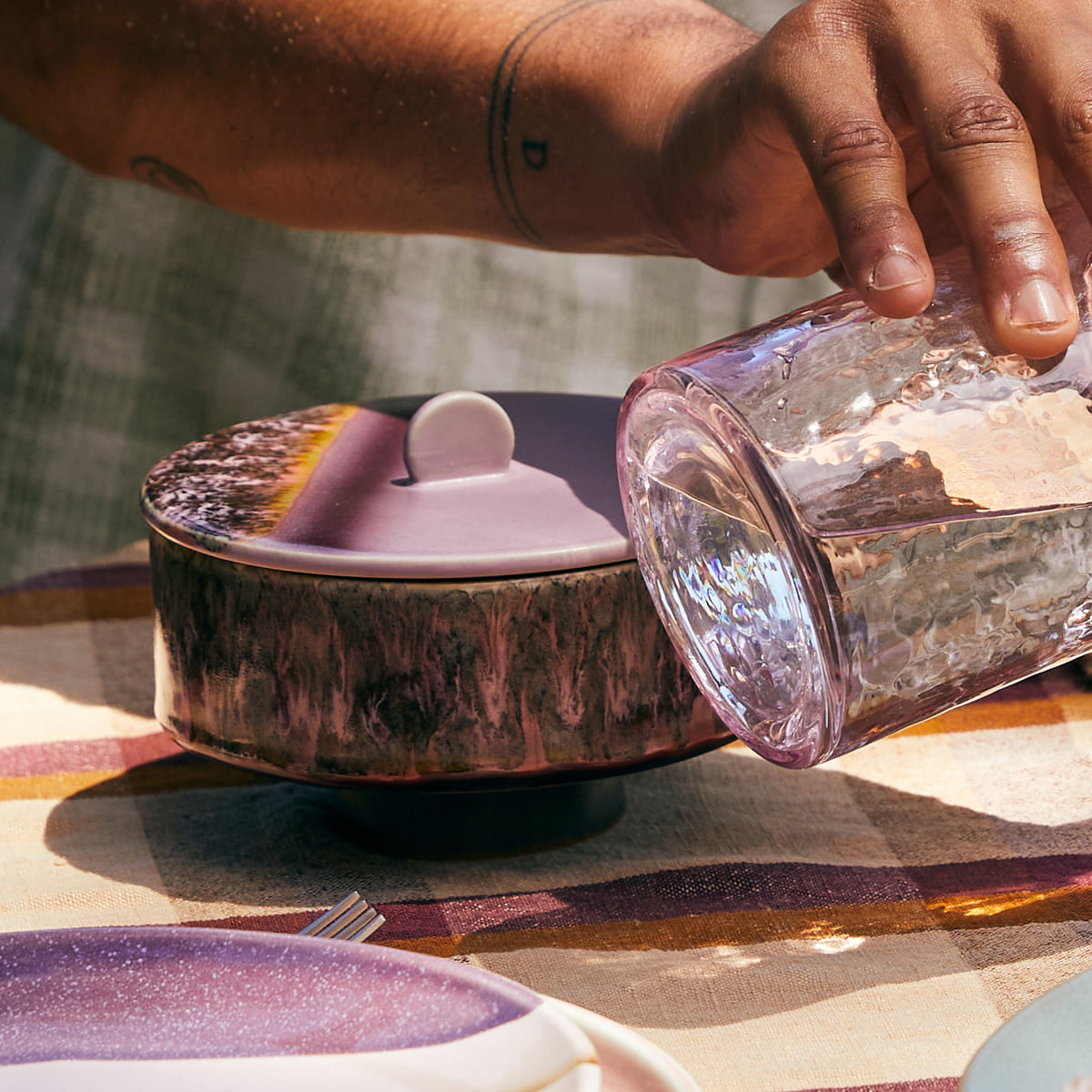 HKliving Aufbewahrungsdose BLAST Bonbon 70's bunt | Ø 14cm H 10cm