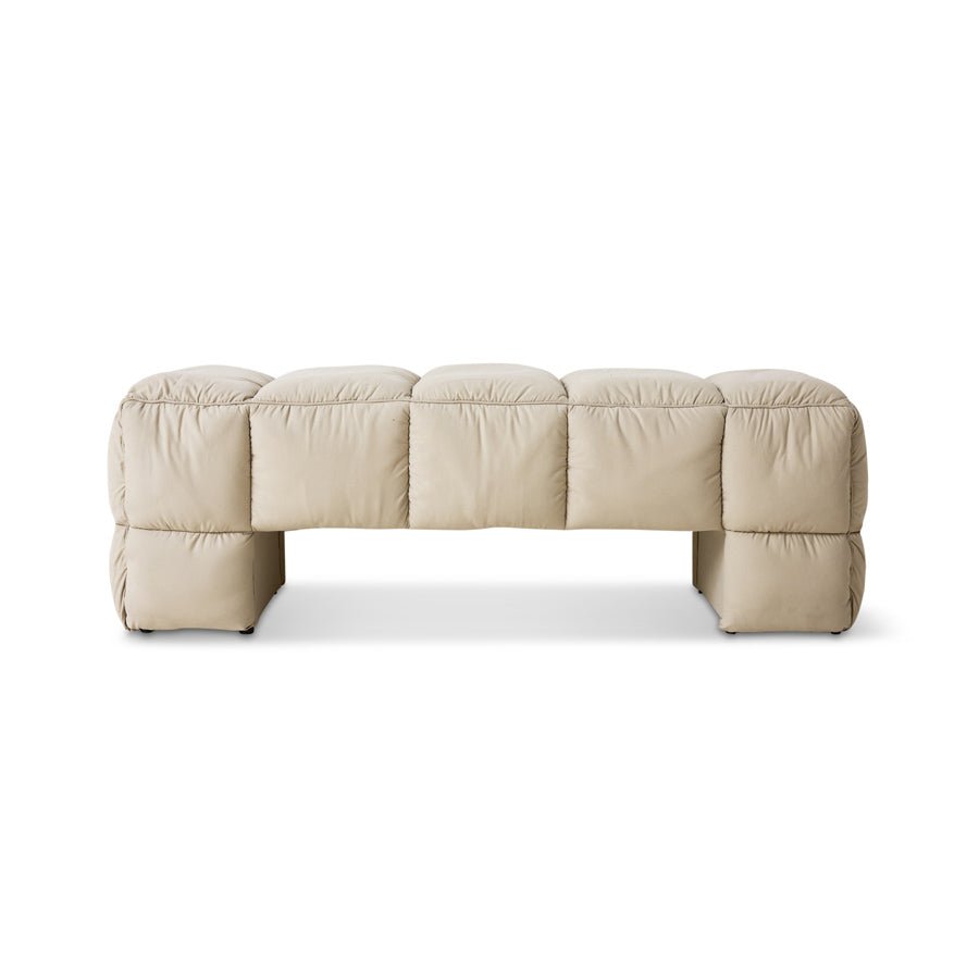 HKliving Bank PUFFY LOBBY BENCH pebble beige | 40x140x45cm - Sir Henrys