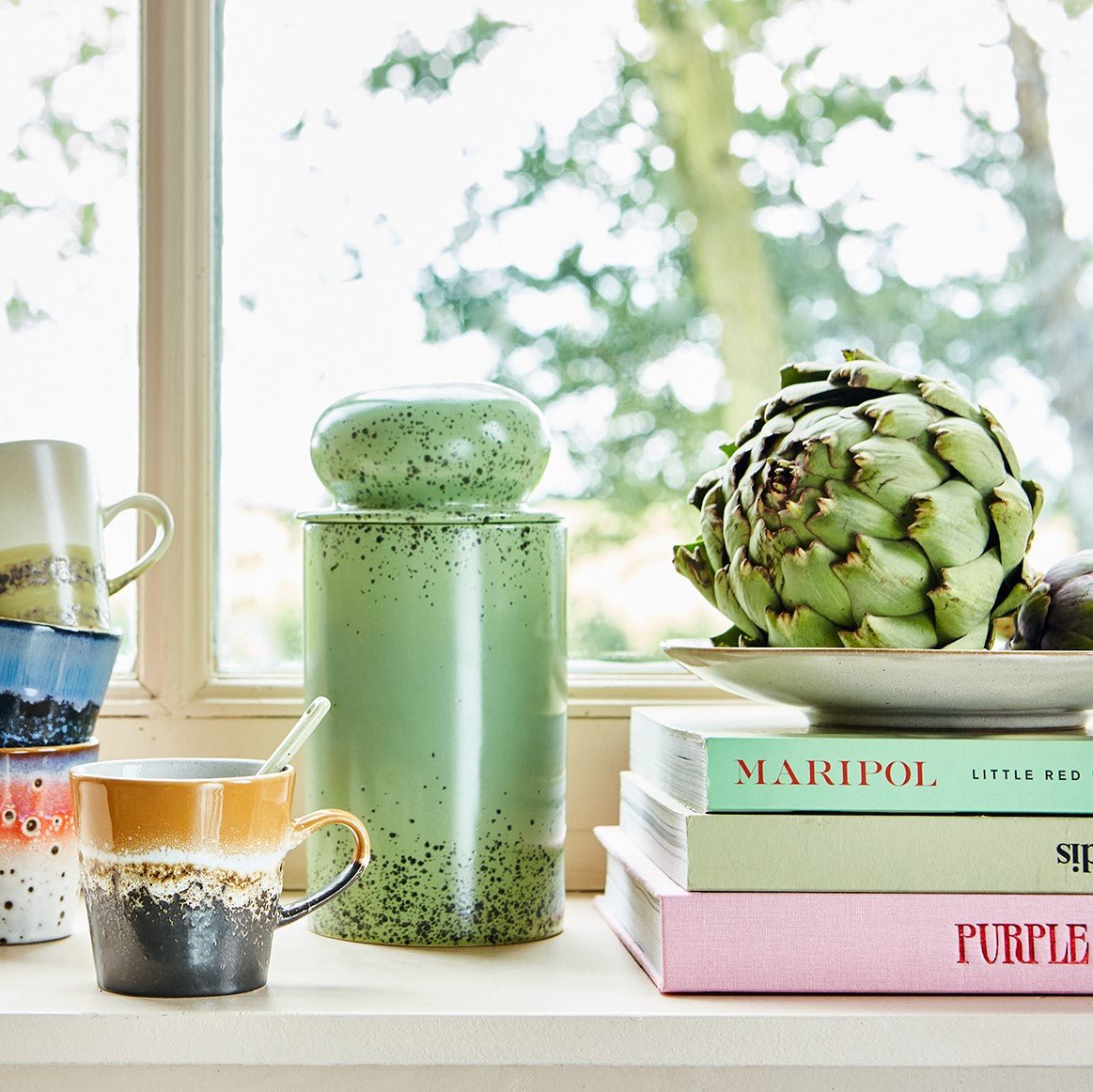 HKliving Becher FIRE Americano Mug 70´s bunt | 11,5x8,5x8cm - Sir Henrys