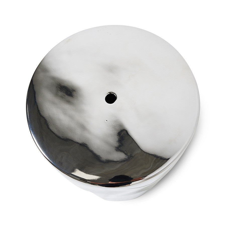 HKliving Beistelltisch CHROME Steingut chrom | Ø35x45cm - Sir Henrys