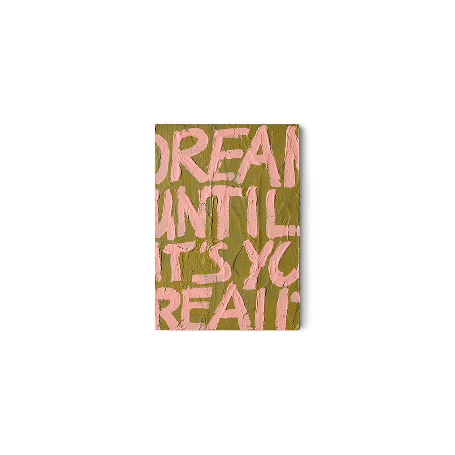 HKliving Bild MANIFEST Pocket exhibit oliv rosa | 21x30x3cm - Sir Henrys