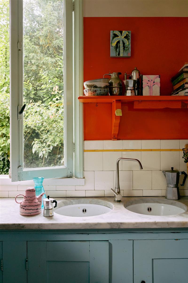 HKliving Bild PALMLINES Pocket exhibit rosa | 13x16x6cm - Sir Henrys