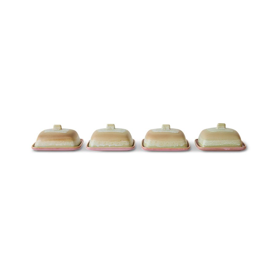 HKliving Butterdose SKYLINE 70s Ceramics bunt | 15,5x12x7,5cm - Sir Henrys