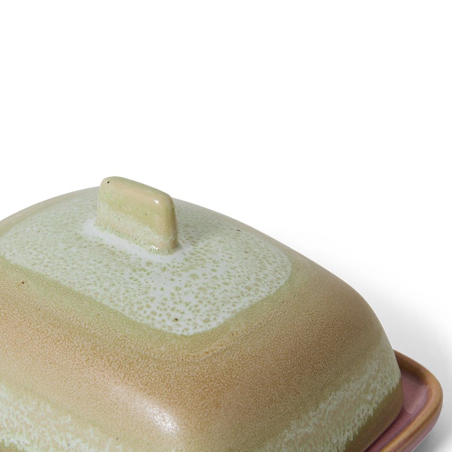 HKliving Butterdose SKYLINE 70s Ceramics bunt | 15,5x12x7,5cm - Sir Henrys