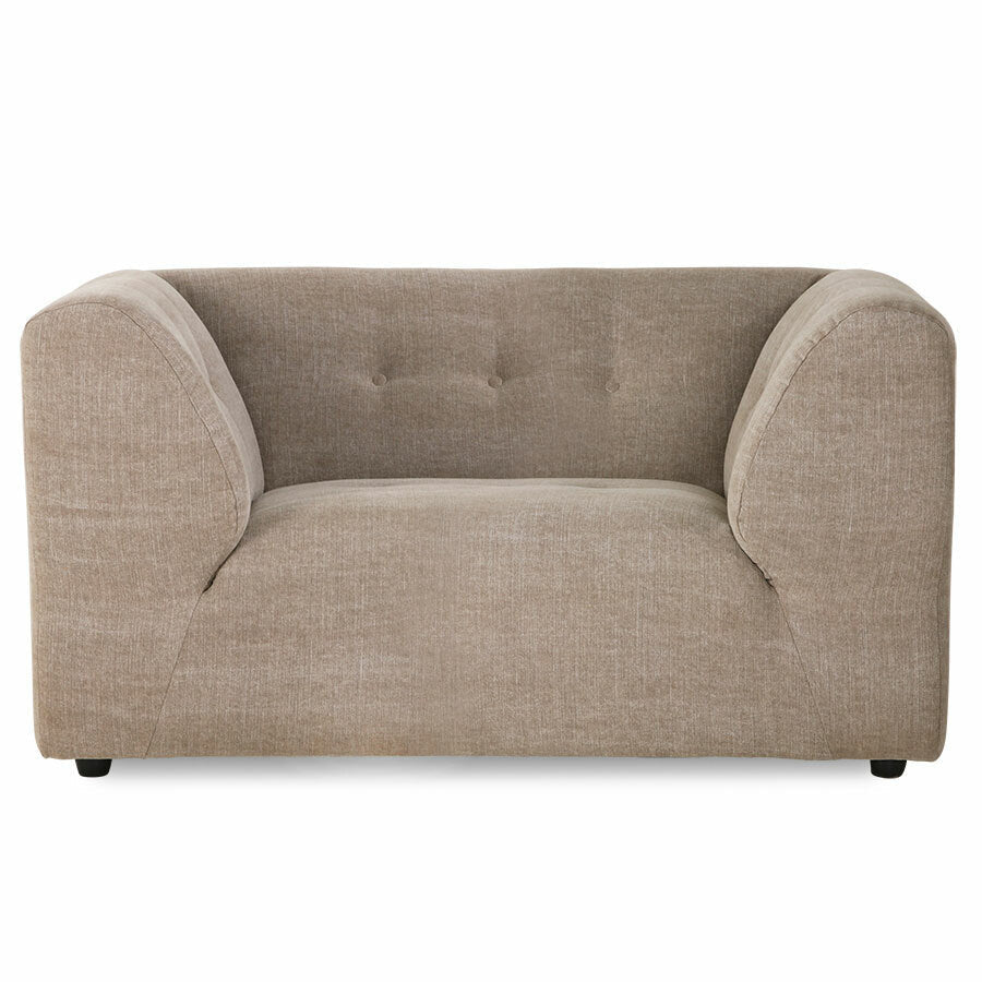 HKliving Couch Vint LOVESEAT Leinenblend taupe - Sir Henrys