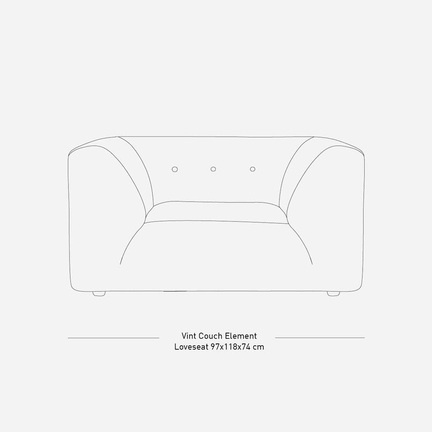 HKliving Couch Vint LOVESEAT Leinenblend taupe - Sir Henrys