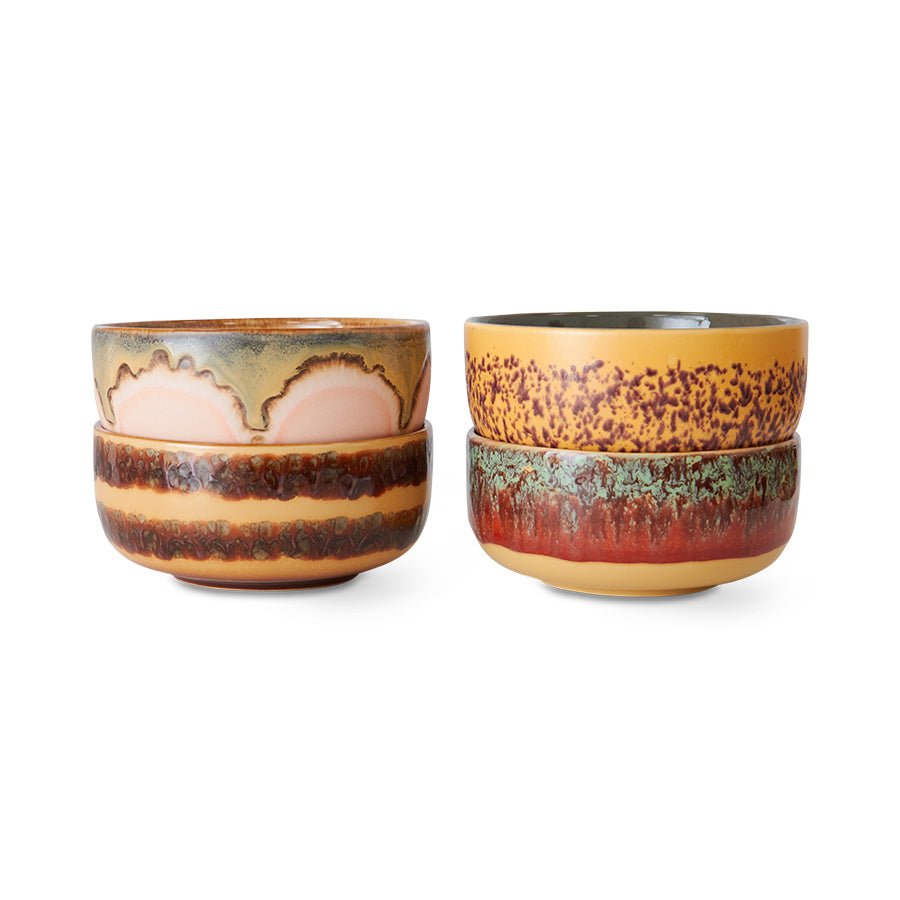 HKliving Desert Bowls HARBOUR 70's bunt 4er Set | Ø 12,5cm H 6cm - Sir Henrys
