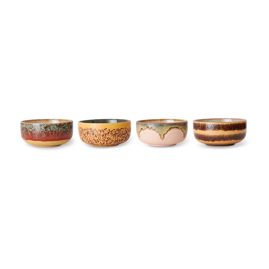 HKliving Desert Bowls HARBOUR 70's bunt 4er Set | Ø 12,5cm H 6cm - Sir Henrys