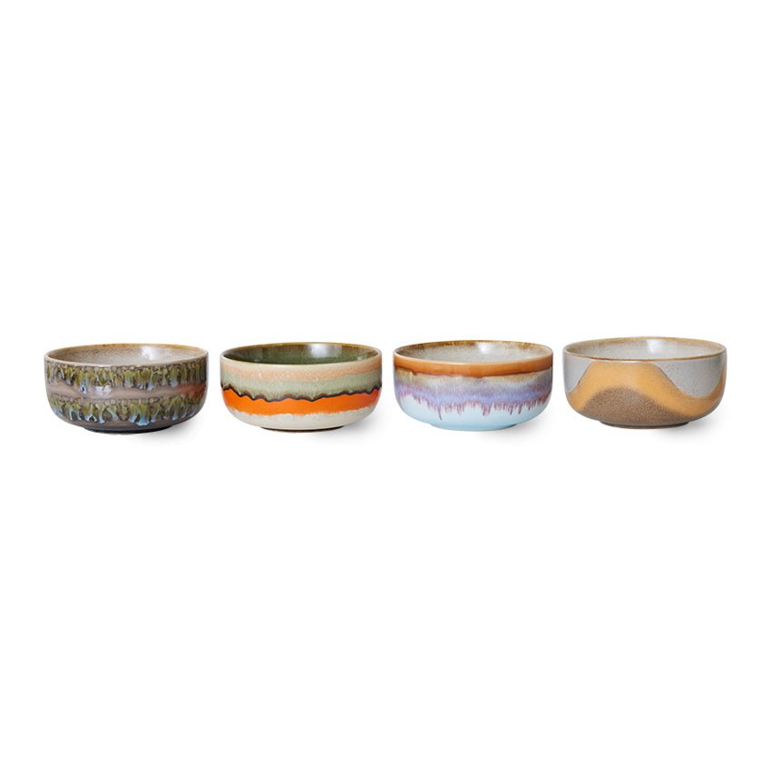 HKliving Desert Schale REEF 70´s bunt 4er Set | Ø 12,5cm - Sir Henrys