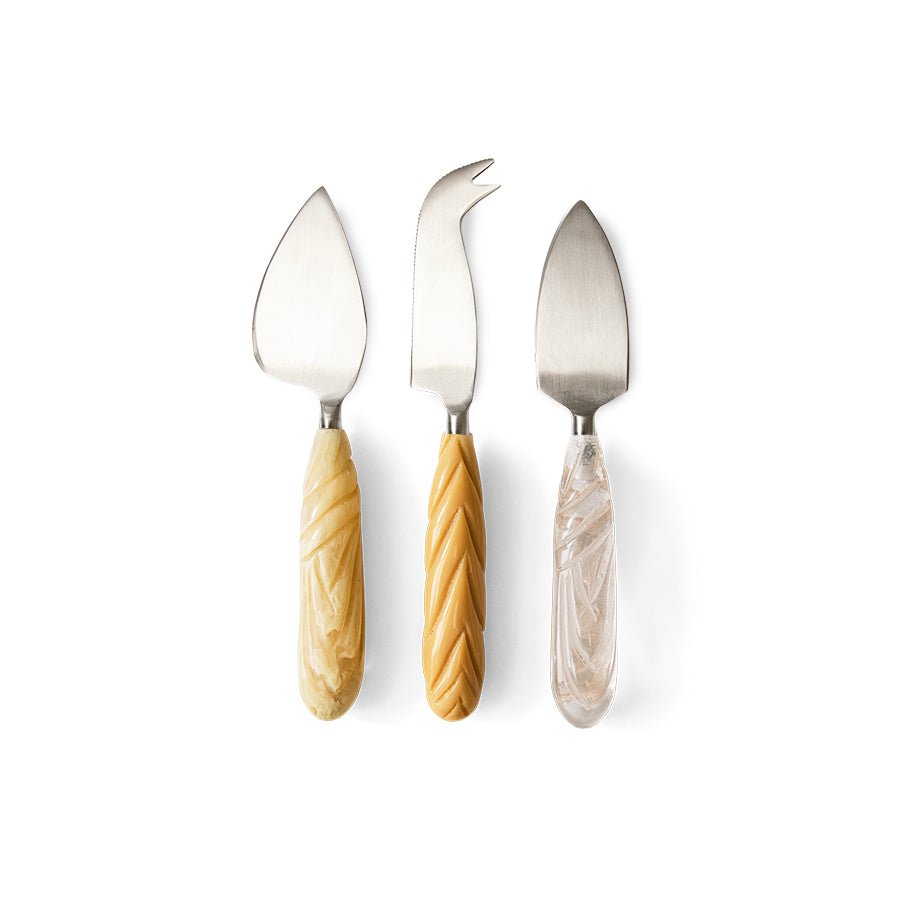 HKliving Käsemesser Cheese Knives CREAM 3er Set natur - Sir Henrys