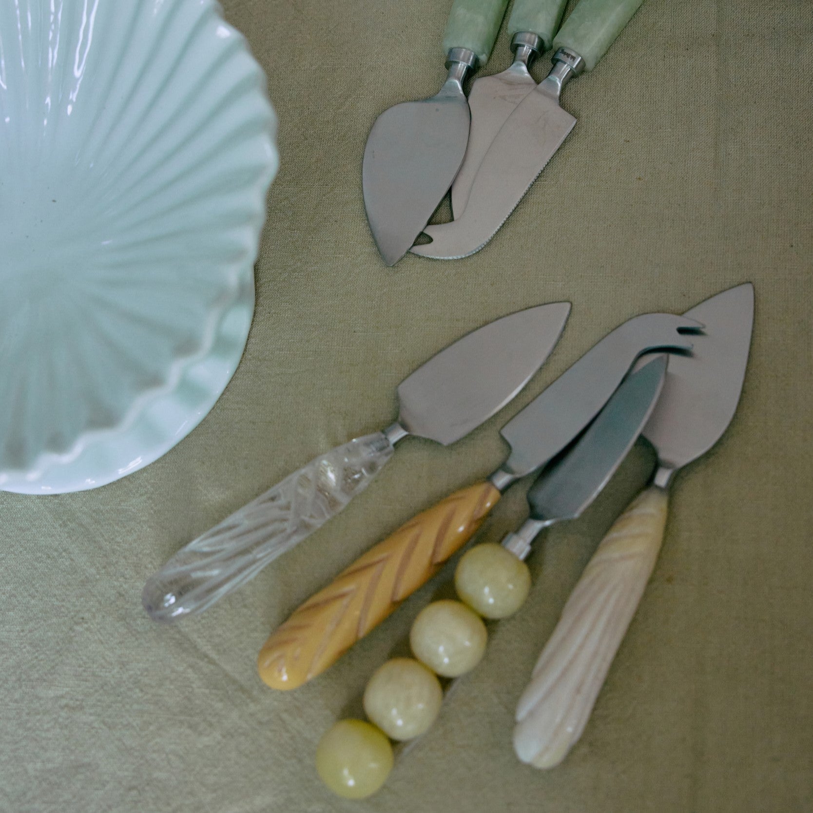 HKliving Käsemesser Cheese Knives CREAM 3er Set natur - Sir Henrys