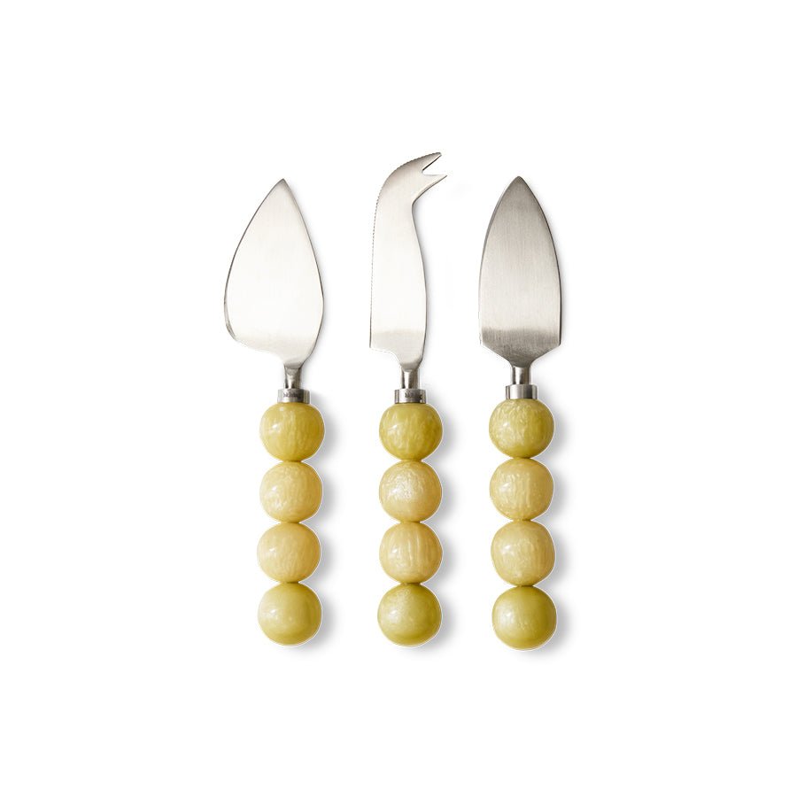 HKliving Käsemesser Cheese Knives LEMON 3er Set gelb - Sir Henrys