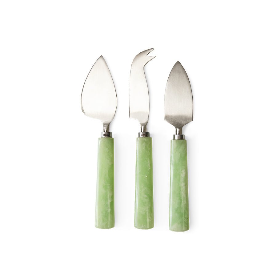 HKliving Käsemesser Cheese Knives SAGE 3er Set hellgrün - Sir Henrys