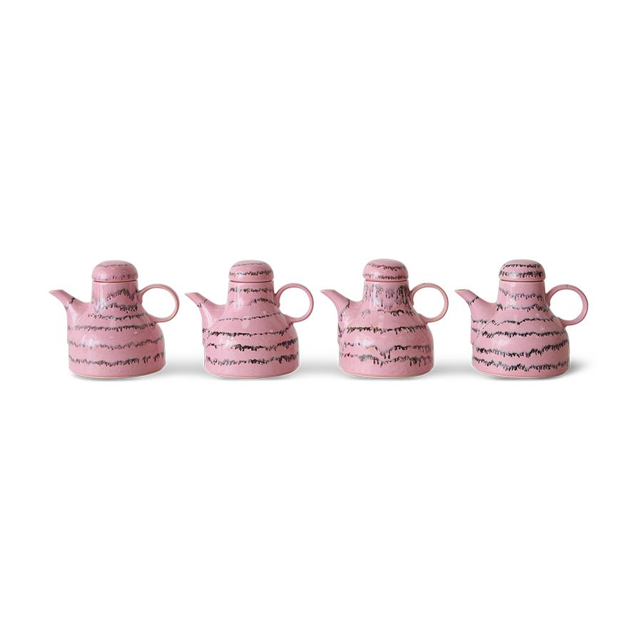 HKliving Kaffeekanne BUBBLE 70s Ceramics pink | 19x14x17,7cm - Sir Henrys