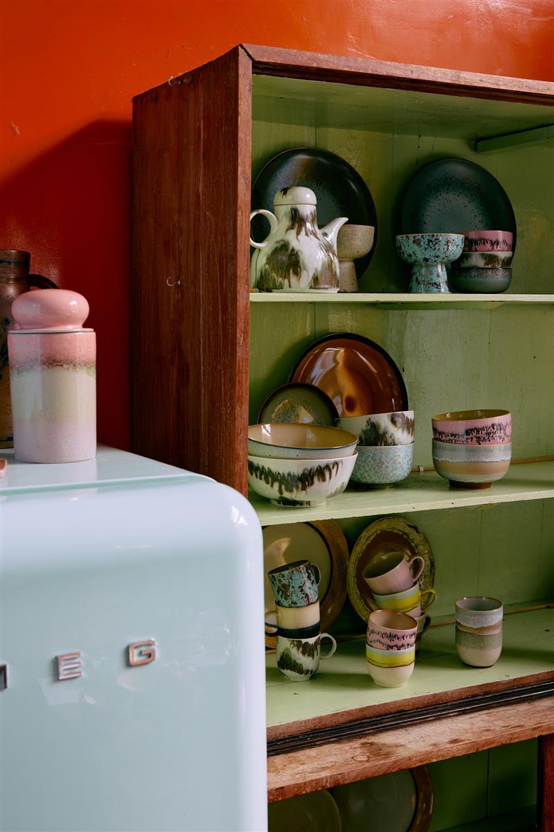 HKliving Kaffeekanne TIDE 70´s Ceramic bunt | 19x14x17,7cm - Sir Henrys