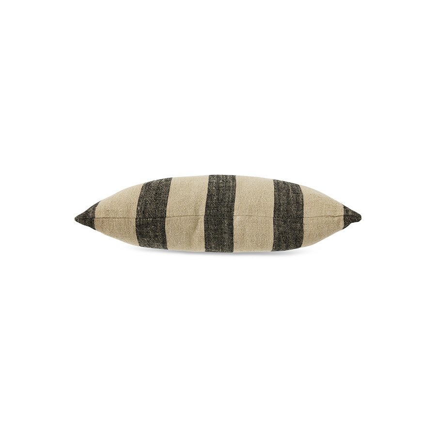 HKliving Kissen BAYSIDE schwarz beige Leinen | 60x40x10cm - Sir Henrys