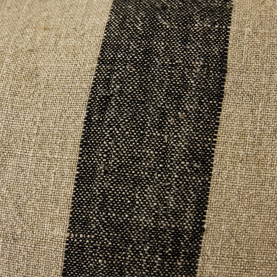 HKliving Kissen BAYSIDE schwarz beige Leinen | 60x40x10cm - Sir Henrys